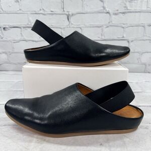 Coclico Gabbie Leather Flats Size 41/US 10 Slingback Deep Sea Black Spain